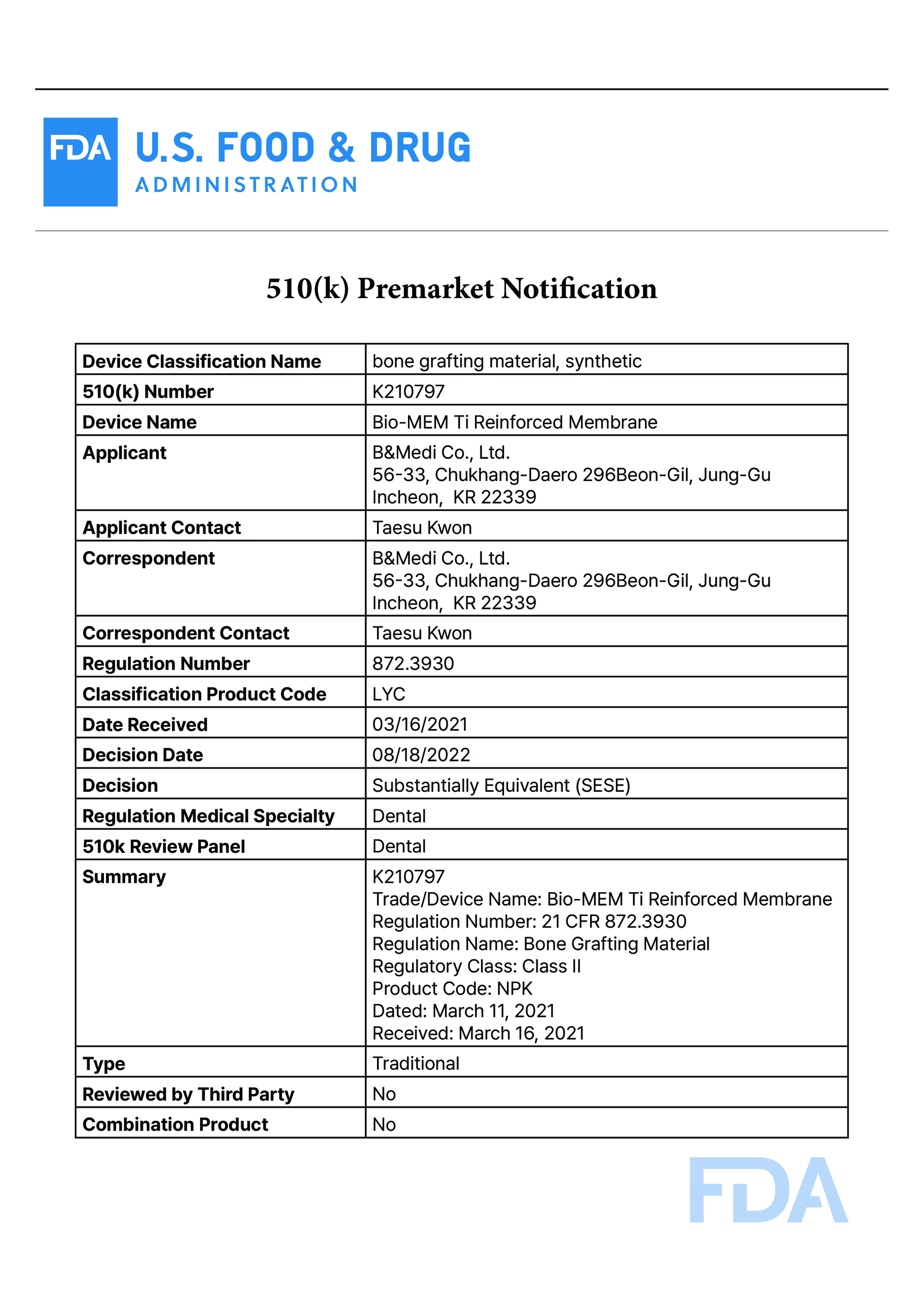 FDA 510(k)